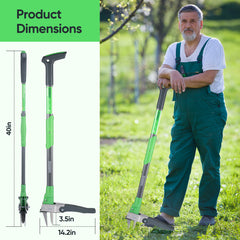 GrootPow® WP5 Weed Remover Tool – Durable Dandelion Puller for Deep Root Removal and Comfortable Weed Pulling
