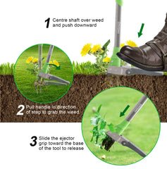 GrootPow® WP5 Weed Remover Tool – Durable Dandelion Puller for Deep Root Removal and Comfortable Weed Pulling