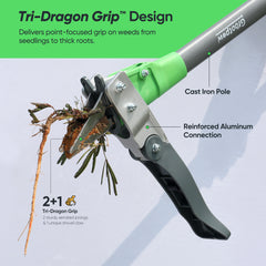 GrootPow® WP5 Weed Remover Tool – Durable Dandelion Puller for Deep Root Removal and Comfortable Weed Pulling