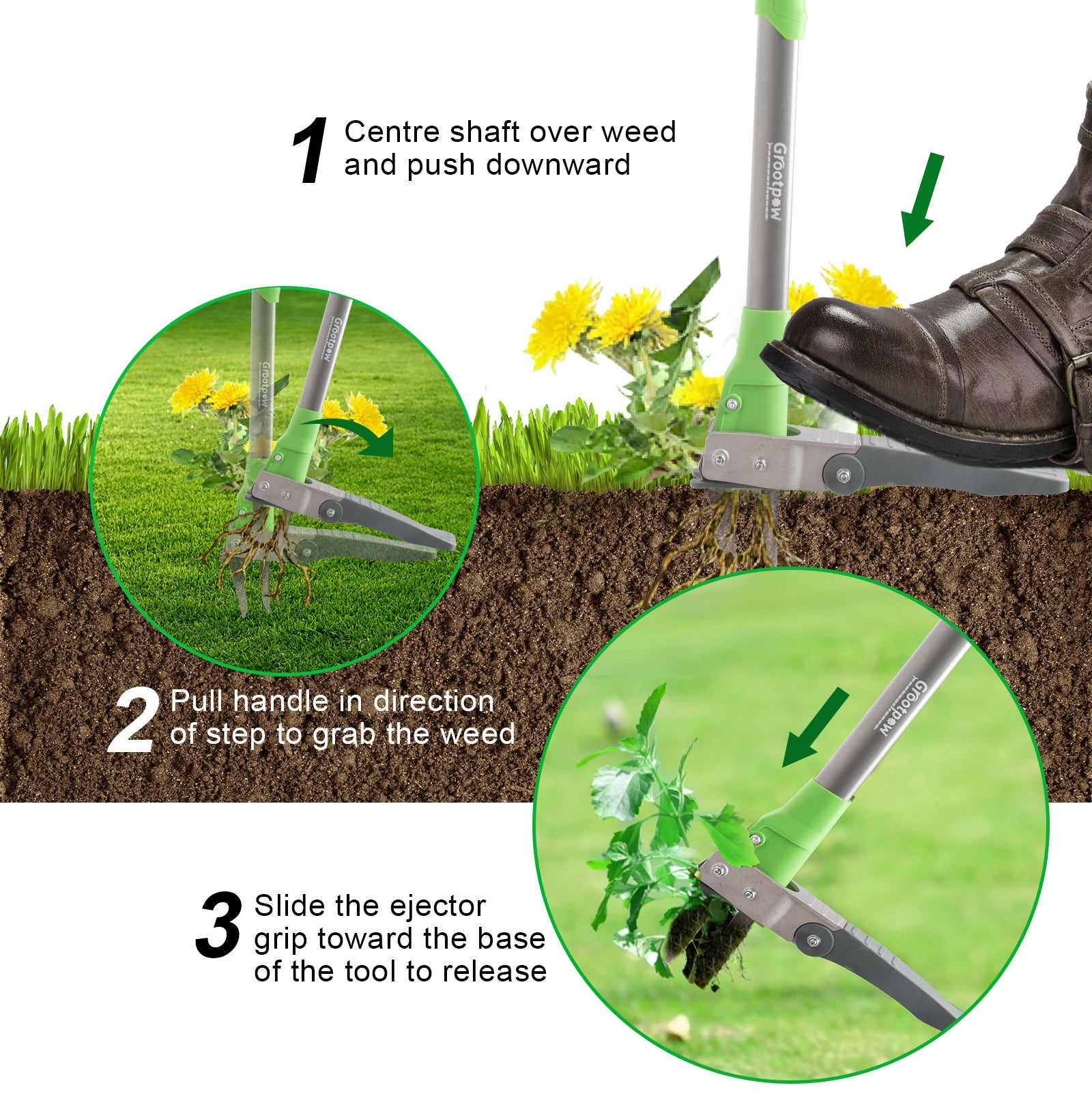 Grootpow® WP5 Stand Up Weed Puller Tool